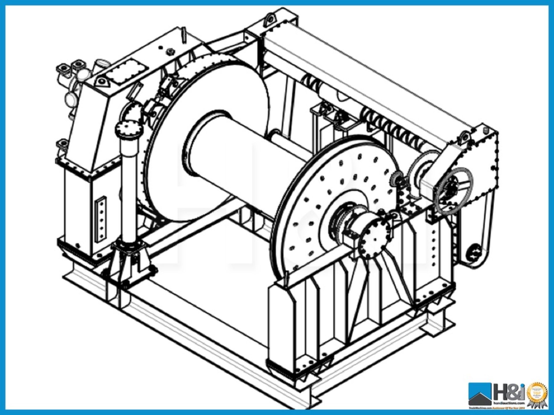 New and unused Ibercisa 93t Hydraulic drum winch. Western European manufactured. 93te WLL Winch is - Image 2 of 7