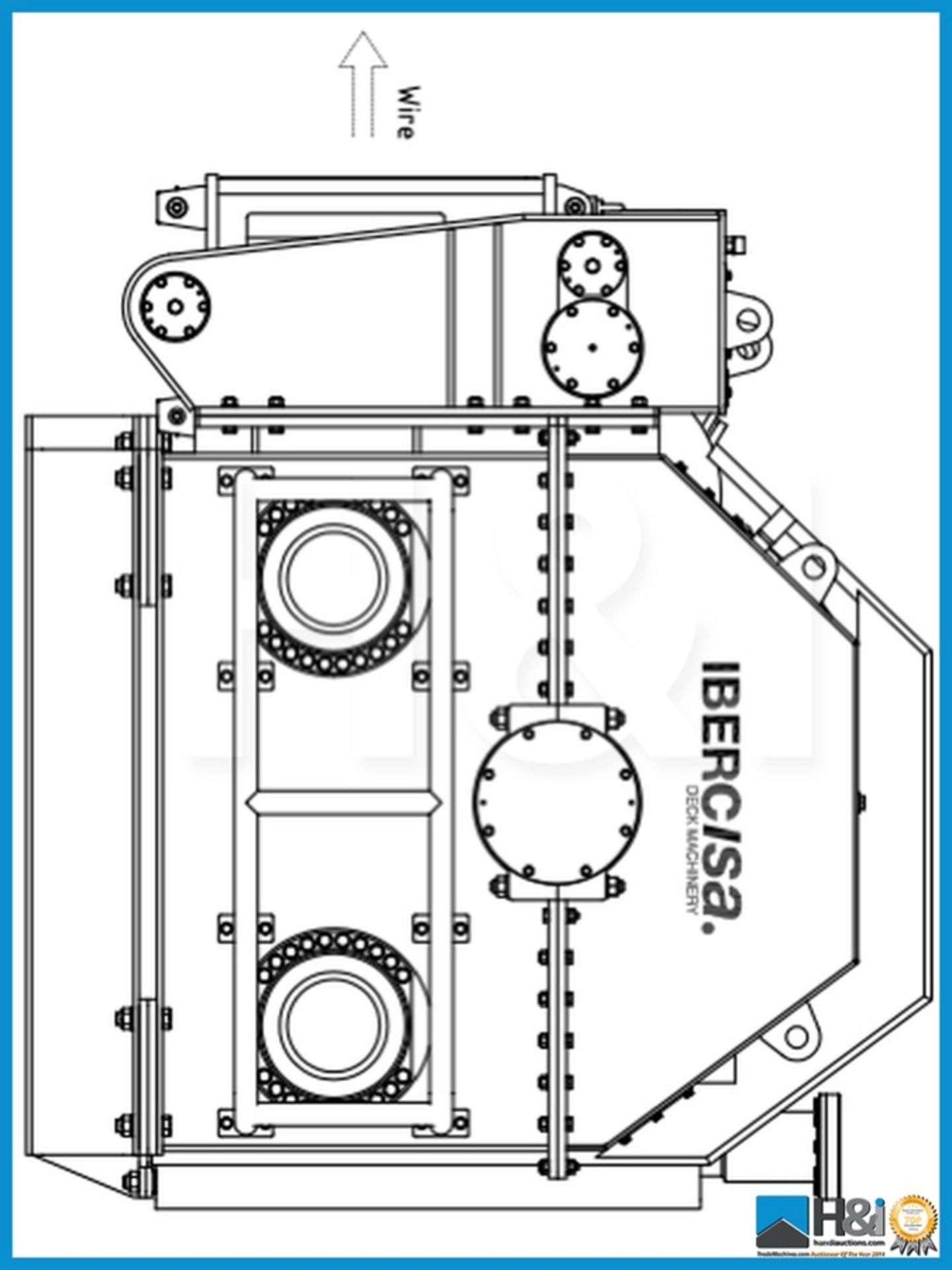 New and unused Ibercisa 65t Hydraulic drum winch. Western European manufactured. 65te WLL Winch is - Image 7 of 8