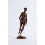 Jean-Antoine Houdon (1741-1828), d'après, Diane chasseresse, sculpture en bronze à patine brune,