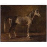 F. Sigmund Lachenwitz (1820-1868), Cheval au box, huile sur toile, signée, 48x60 cm