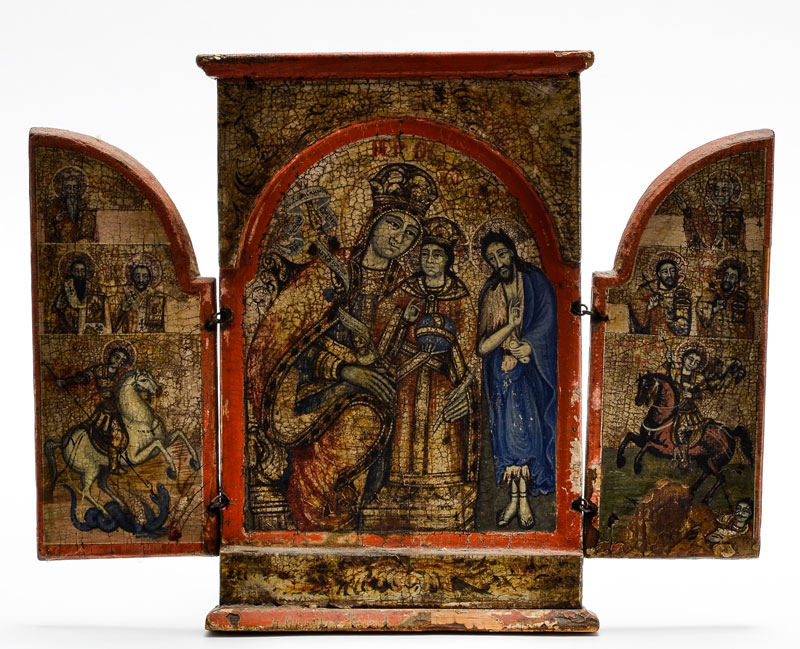 Mère de Dieu, Rose immarcescible qui ne se fane pas, triptyque en forme d'arche à deux vantaux,