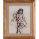 Henri Fehr (1890-1974), Jeune femme en petite tenue, pastel sur papier, signé, 53x40,5 cm (à vue)