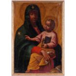 Ecole italienne (début XIXe s.), Vierge à l'Enfant, huile sur toile, 101,5x69 cm