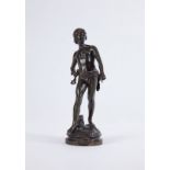 Louis Auguste Moreau (1855-1919), David, sculpture en bronze à patine verte, signé et daté Salon