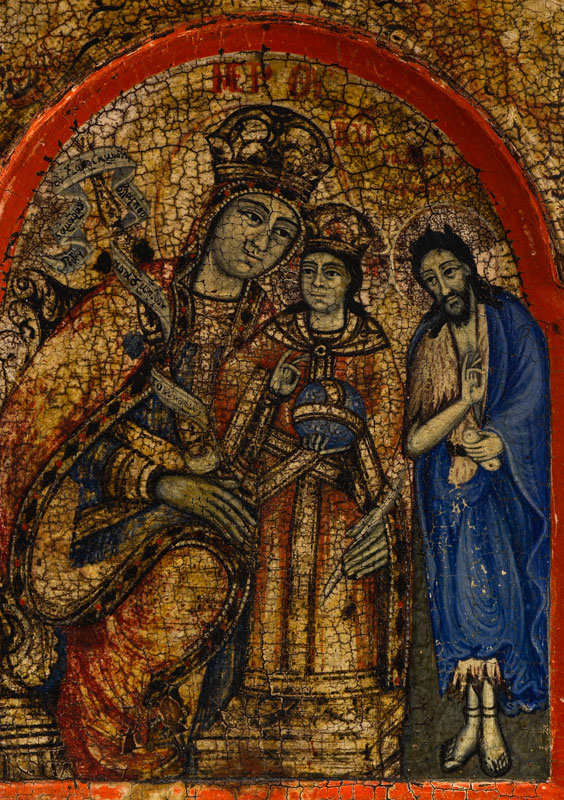 Mère de Dieu, Rose immarcescible qui ne se fane pas, triptyque en forme d'arche à deux vantaux, - Image 2 of 2