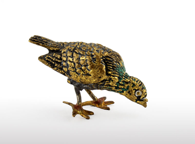 Collection de 11 bronzes de Vienne, XIXe s représentant divers animaux et oiseaux émaillés à froid - Image 2 of 2