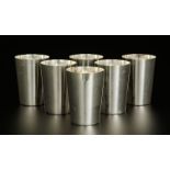 6 petits verres en argent uni 800 Jezler, h. 7 cm, 400g