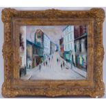 Willy James Rochat (1920-2004), Rue à Montmartre, pastel et gouache sur papier, signé, 32x41 cm (à