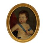 Ecole française (XVIIIe s.), Portrait d'un enfant royal, huile sur toile, format ovale, 45x37 cm