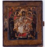 Grande Déesis, icône polychrome sur panneau, XVII-XVIIIe s., représentant le ,Christ en majesté