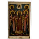 Synaxis de Saints qui glorient la Sainte Face, icône polychrome sur panneau, Russie XIXe s.,