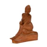 Marcel André Bouraine (1886-1948), attribué à, Femme nue assise, sculpture en terre cuite, signée,