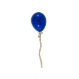 Vhernier, 1 pendant d'oreille en or 750 à décor d'un ballon serti d'un doublet de lapis lazuli et