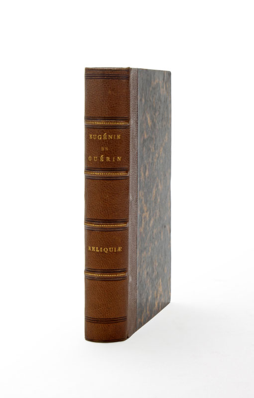 GUERIN (Eugénie de). Reliquiae. Caen, Imprimerie de A. Hardel, 1855. In-16, demi-chagrin brun, dos à