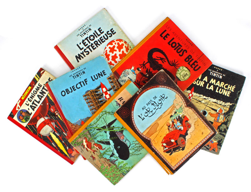 [BANDES DESSINEES]. Hergé, Les Aventures de Tintin, série de 6 albums des années 1950 comprenant :