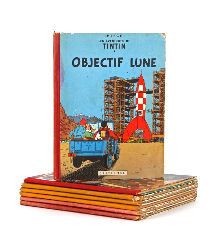 [BANDES DESSINEES]. Hergé, Les Aventures de Tintin, série de 6 albums des années 1950 comprenant : - Image 2 of 3