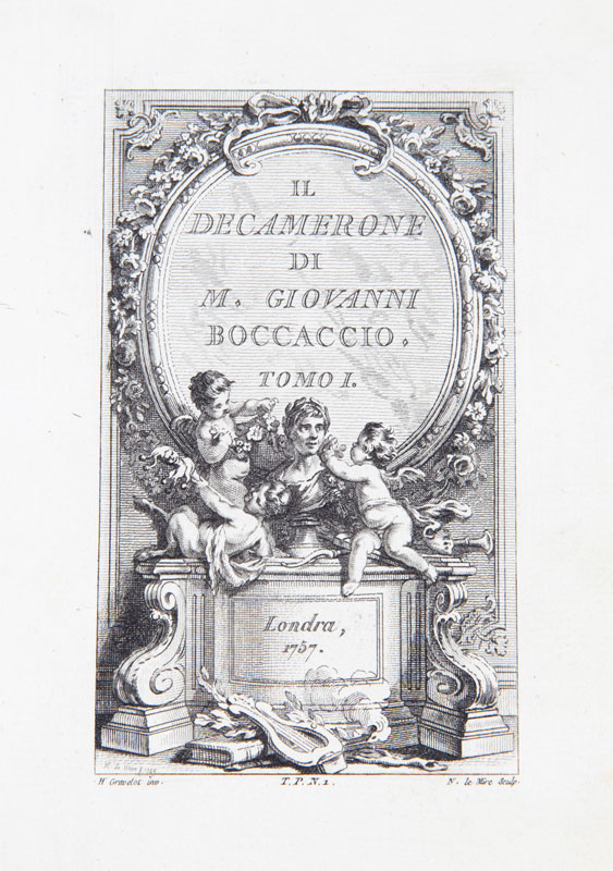 BOCCACE (BOCCACCIO Giovanni). Il Decamerone. Londra [Paris] [Prault] 1757. 5 vol. in-8° reliés plein - Image 2 of 4