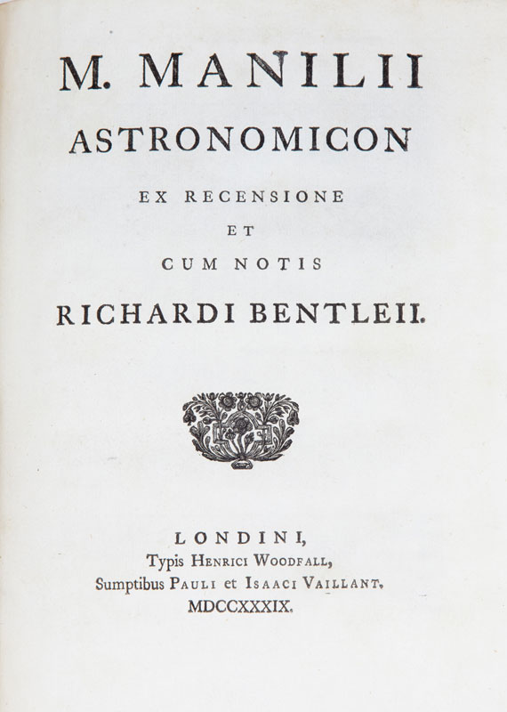 [ASTRONOMIE]. MANILIUS (Marcus). M. manili astronomicon ex recensione et cum notis richardi - Image 2 of 3