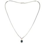 Collier or gris 750 serti d'un ...