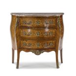 Commode de style Louis XV, XXe s., en placage ...