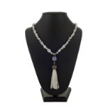 Collier pompon en argent serti ...