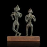 Krishna et Radha, bronzes de Bastar, ...