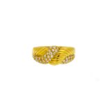 Bague motif cordage en or 750 sertie ...