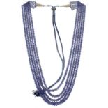 Collier multi-rangs de billes de tanzanites ...