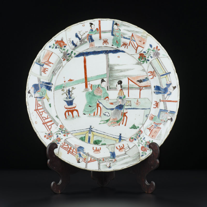 Plat en porcelaine famille verte, ...