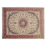 Tapis Ispahan en laine et soie, ...