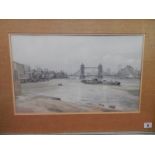 Ashton.  Four signed watercolour and ink drawings entitled 'Quiet Morning', 'Regents Canal', '