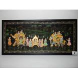 A painted Indian panel of a procession and a selection of Royal memorabilia