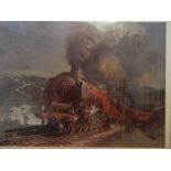 Terence Cuneo.  A coloured print - The Duchess of Hamilton, framed and glazed - 19in. x 28in, and