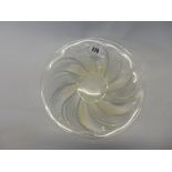 A Lalique bowl - Fleurons pattern with swirl and opalescent decoration, signed to the centre R