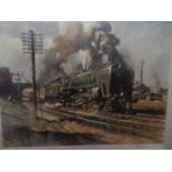 Terence Cuneo. A coloured print entitled End Of An Era, signed in pencil to the mount, framed and