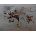 Terence Cuneo.  Two humorous coloured prints - Mice dressed as First World War pilots, signed in