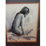 Frank Cummins.  A female nude, two pastel portraits and a print