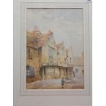 May E. Cook. A pair of signed watercolours - Views of Old Croydon, mounted, framed and glazed -