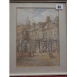 J.B Illingsley. A watercolour - Entrance To Couperage, framed and glazed - 9 1/2in. x 7in.