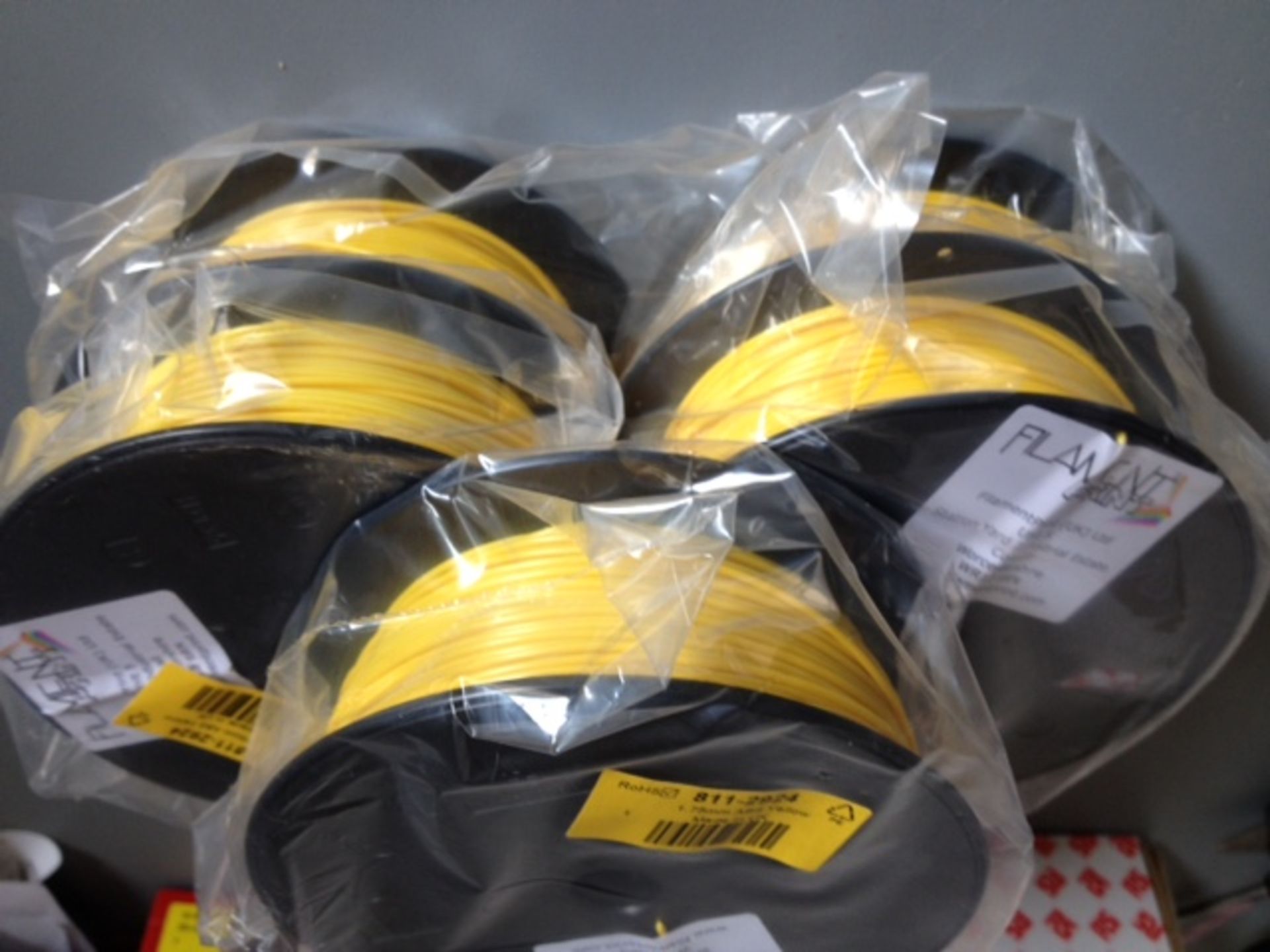 5 x Reels of Yellow 3D-Printer filament ABS 1.75mm
