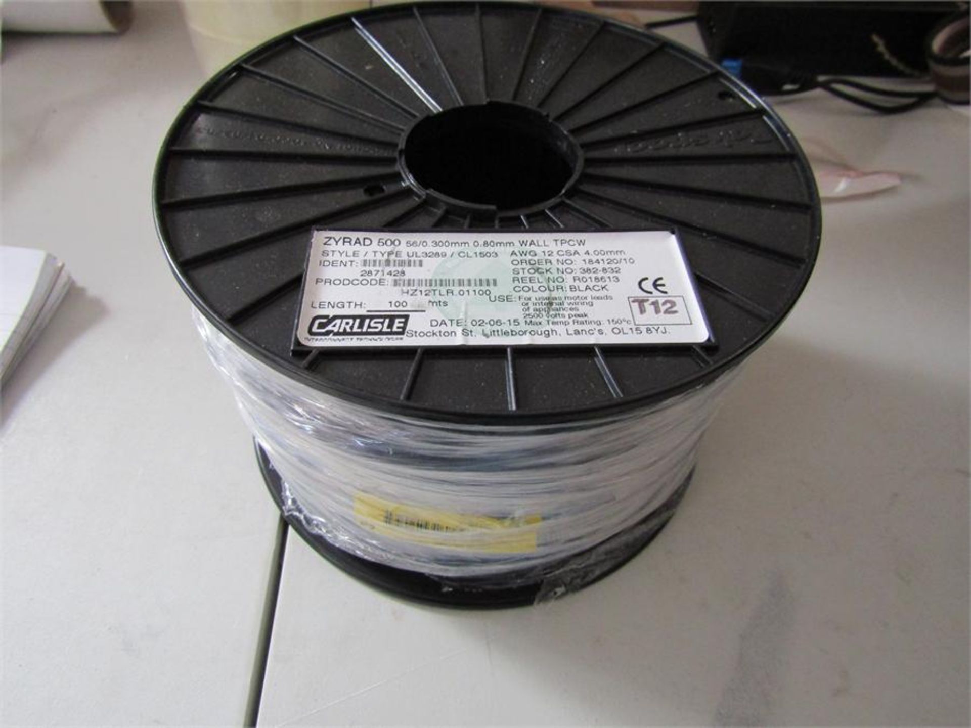 100m Reel Black Hook Up Wire, 4 mm² CSA , 600V 69A