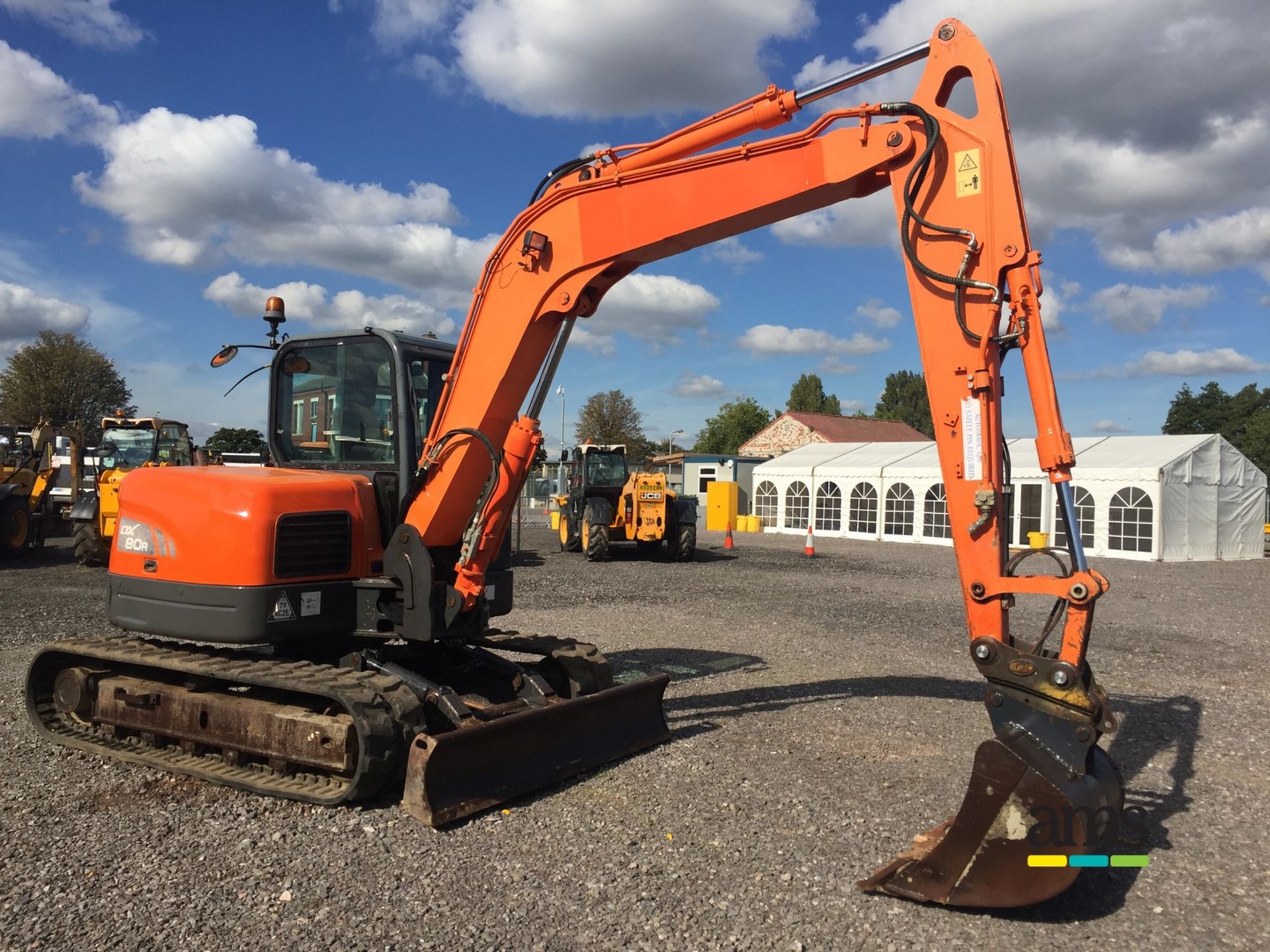 2010, Doosan DX80R Excavator Serial No. 50284, Hours 5040 approx. Cab, Rubber Track, Quick Hitch