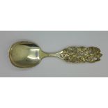 A continental silver spoon marked Elvesæter 1825, 830S, bears inscription,