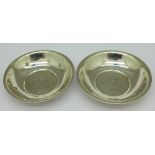 Two silver commemorative dishes, Cooper Brothers, one marked Designed by Peter Lumby,