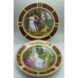 A Royal Vienna cabinet plate and another cabinet plate,