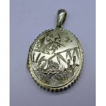 A Victorian silver locket,