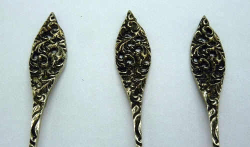 Six continental white metal spoons, - Image 2 of 4