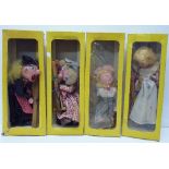 Four Pelham puppets, boxed, Fairy, Witch,