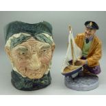 A Royal Doulton figure, Sailor's Holiday, HN2442 and a Royal Doulton large character jug,