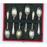 Six silver coffee spoons, boxed,
